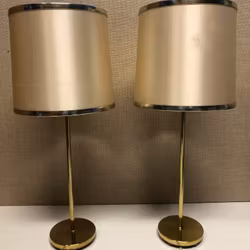 BORDSLAMPOR, ett par, mässsing, 6280 Falkenbergs Belysning. 70-tal.
