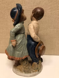 FIGURINE, ceramic, "Boy & Girl", Nadal, Spain.