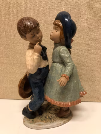 FIGURINE, ceramic, "Boy & Girl", Nadal, Spain.
