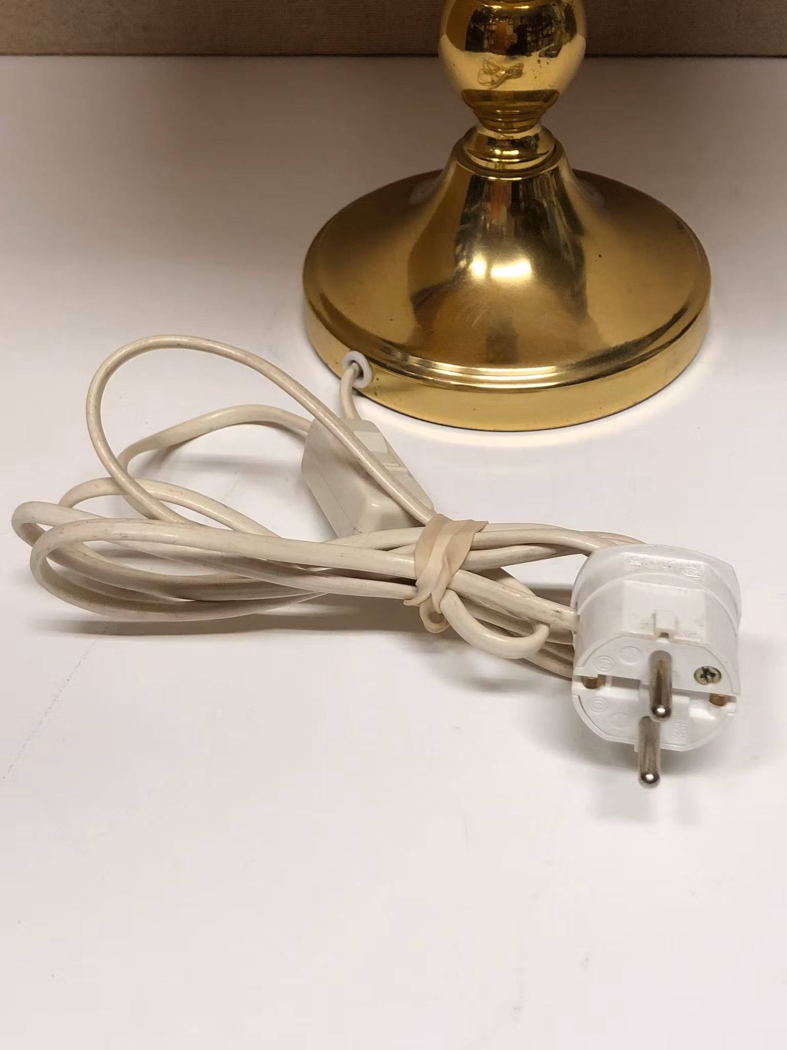 BORDSLAMPA, mässing/textil, Ivars IA typ 1736, 1970-tal.