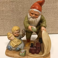 FIGURINE, porcelain, "Santa Claus package delivery", Jenny Nyström.
