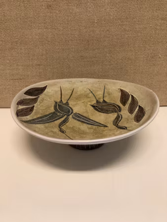 SKÅL PÅ FOT, keramik, Laholms Keramik, 1960-tal.