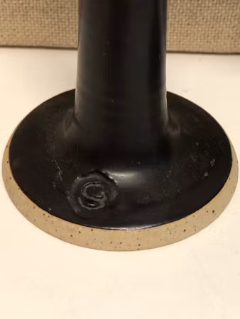 VINGLAS, ett par, keramik, Gunnila Sander, Hjo.