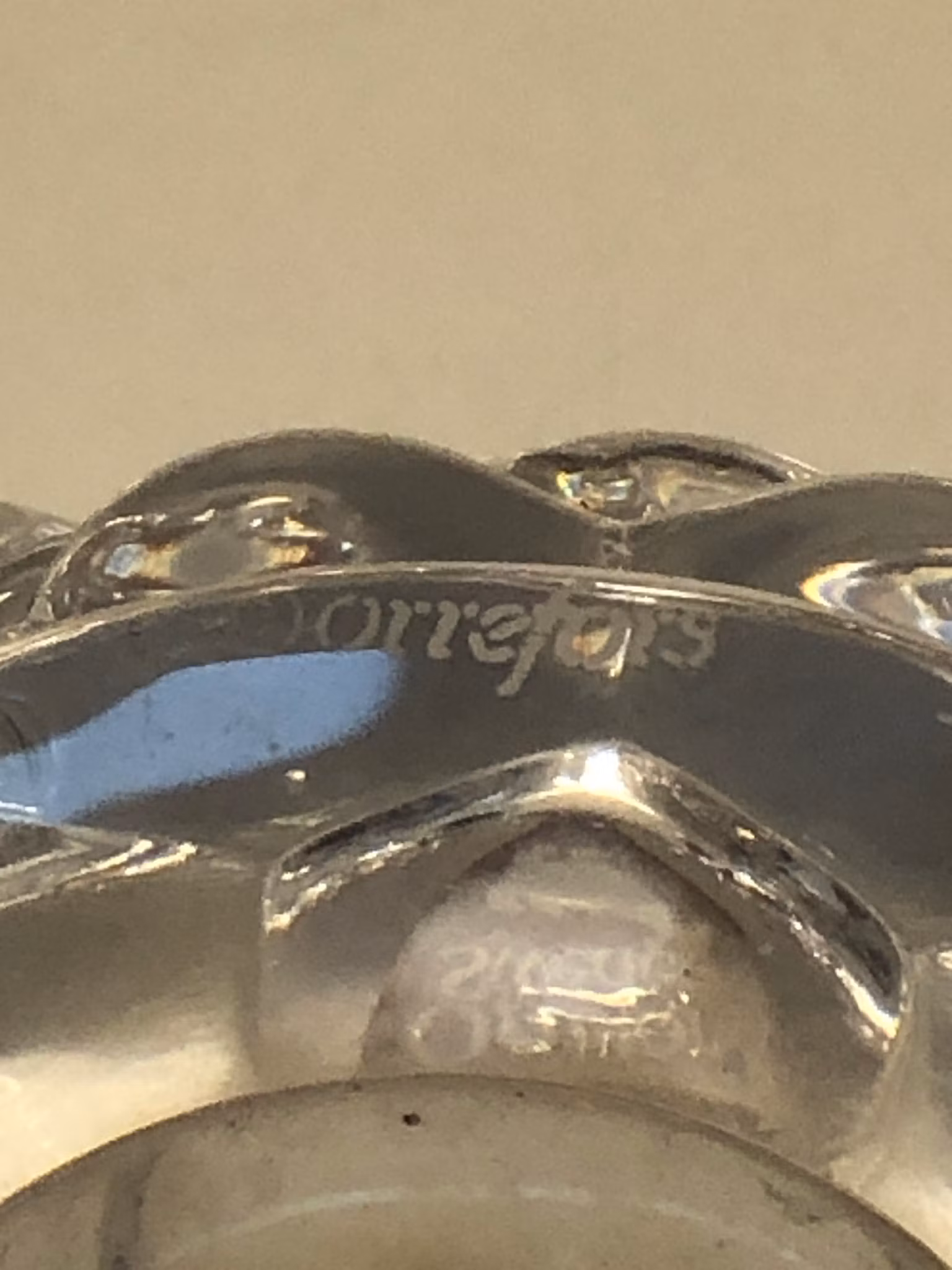 ANNE NILSSON. Ljuslykta, glas, "Hallon", Orrefors, 1900-talets slut.