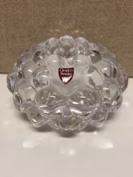 ANNE NILSSON. Candlestick, glass, "Raspberry", Orrefors, late 20th century.
