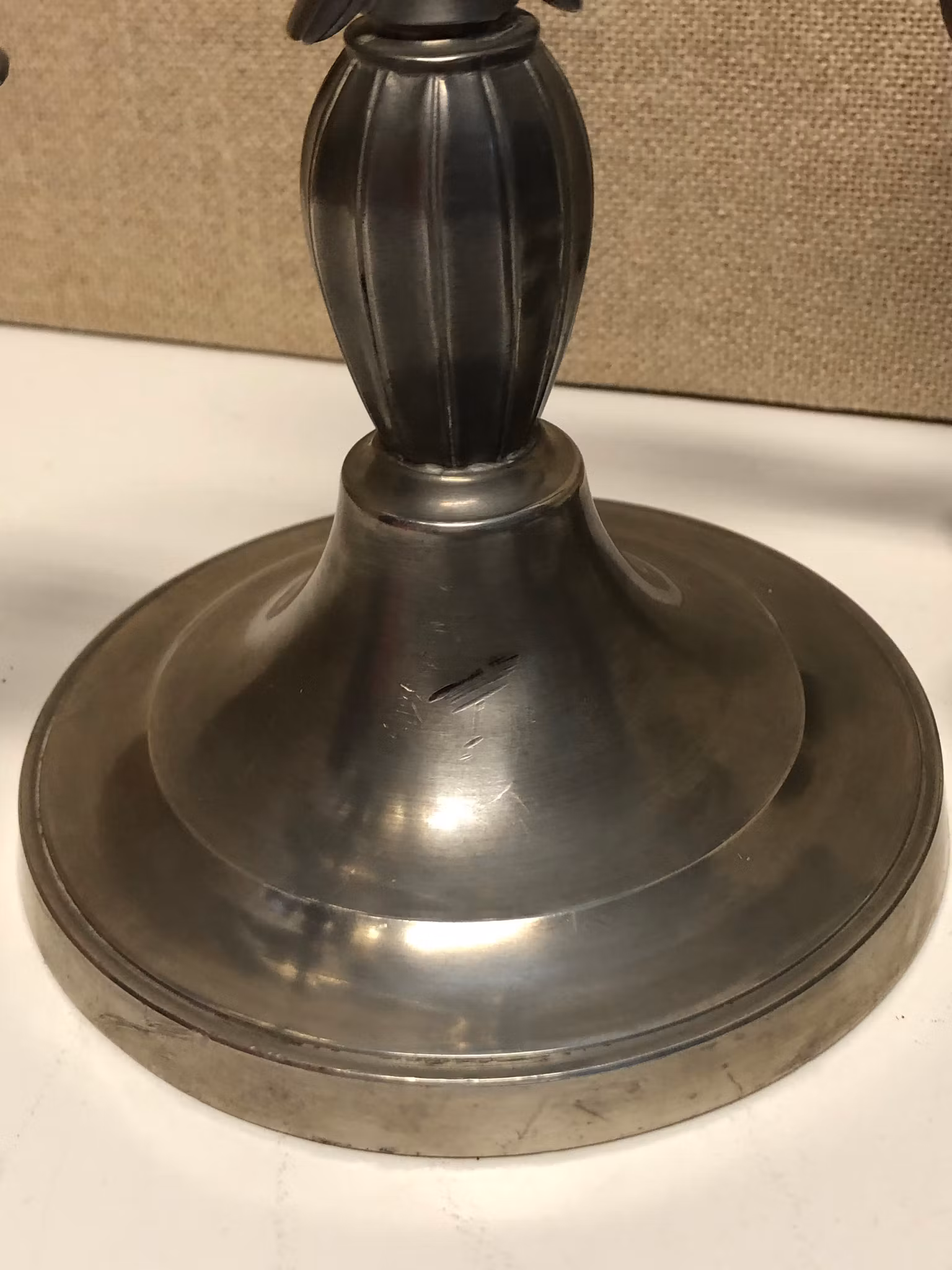 CANDELABRAS, a pair, pewter, GAB Stockholm, 1936.