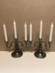 CANDELABRAS, a pair, pewter, GAB Stockholm, 1936.