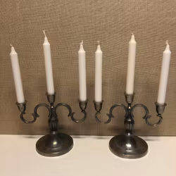 CANDELABRAS, a pair, pewter, GAB Stockholm, 1936.