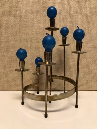 GUNNAR ANDER. Candlestick, metal, "Spiral", Ystad metal.