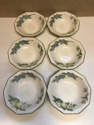 DEEP PLATES 6 pcs, porcelain, Churchill.