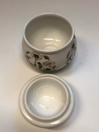 SUSAN WILLIAMS-ELLIS.  skål med lock, keramik, "The Botanic Garden", Portmeireion, Britain.