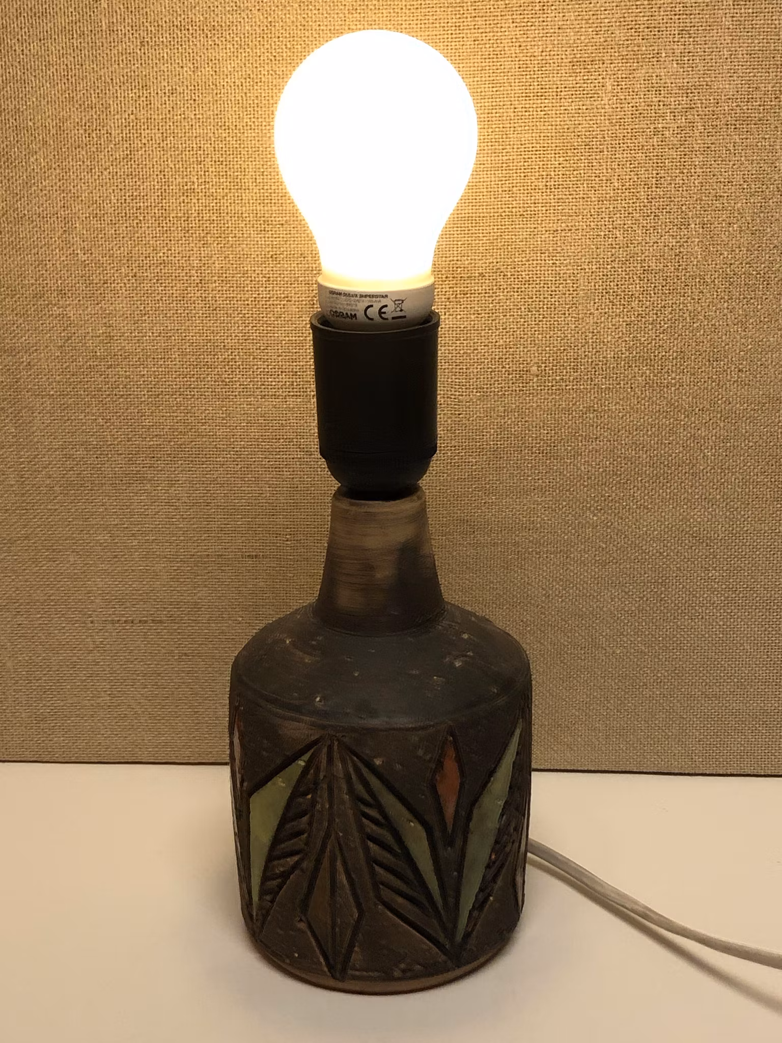 BORDSLAMPA, keramik, Tilgmans, Sweden1960-tal.
