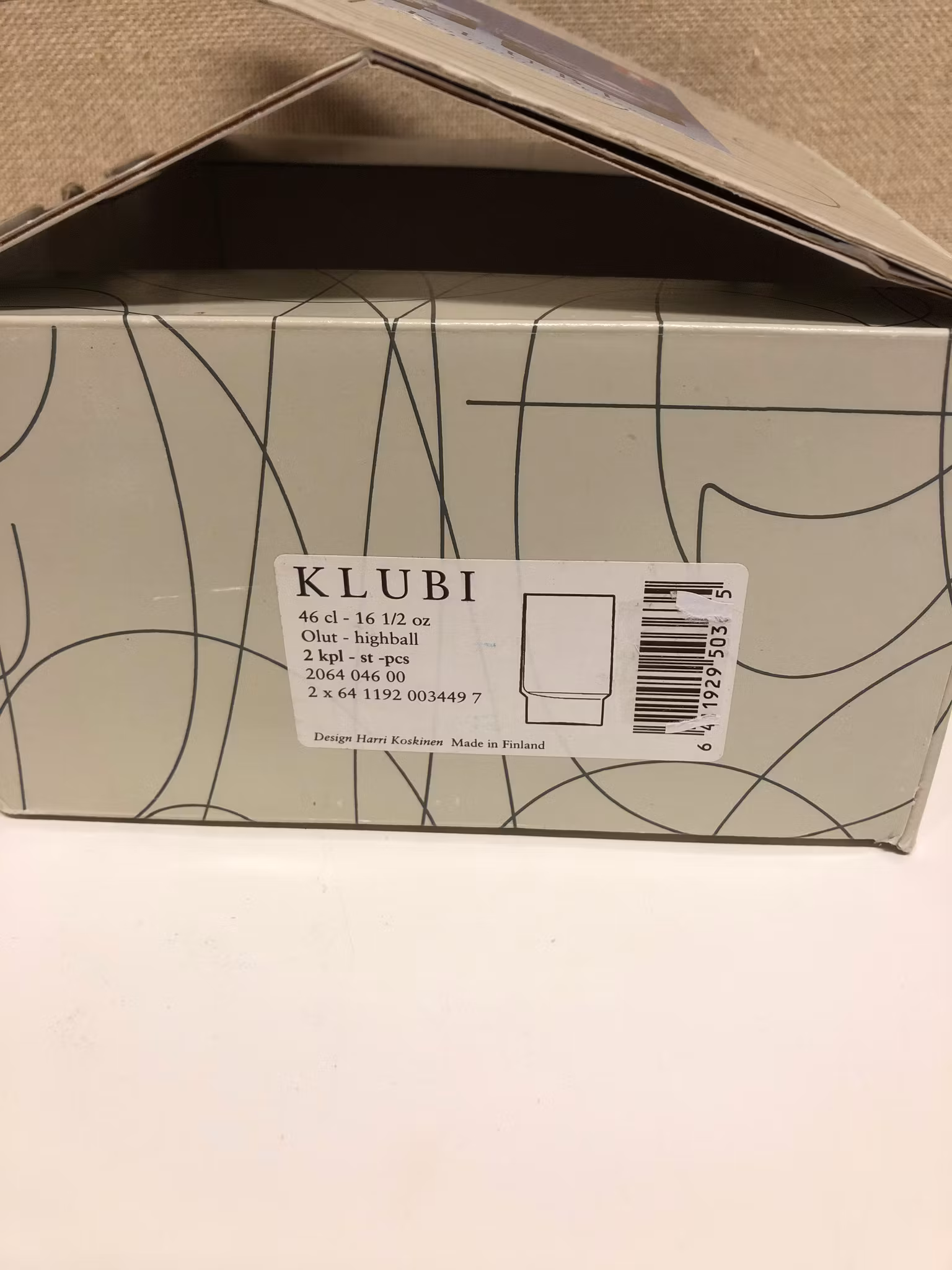 HARRI KOSKINEN. Highballglas, "Klubi", Iittala, Finland.