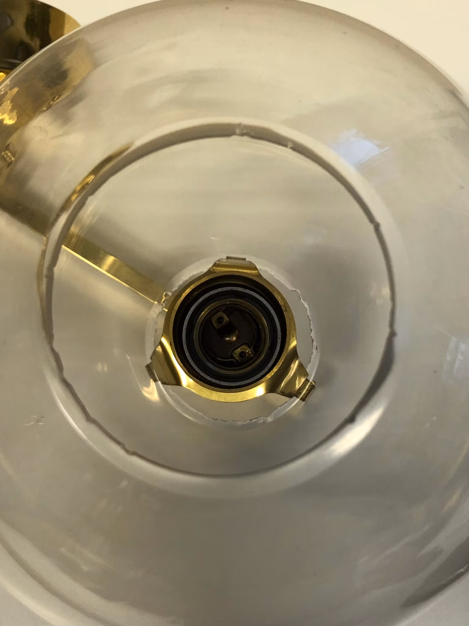 HANS-AGNE JAKOBSSON. Vägglampa, mässing/glas, Markaryd, Sweden.