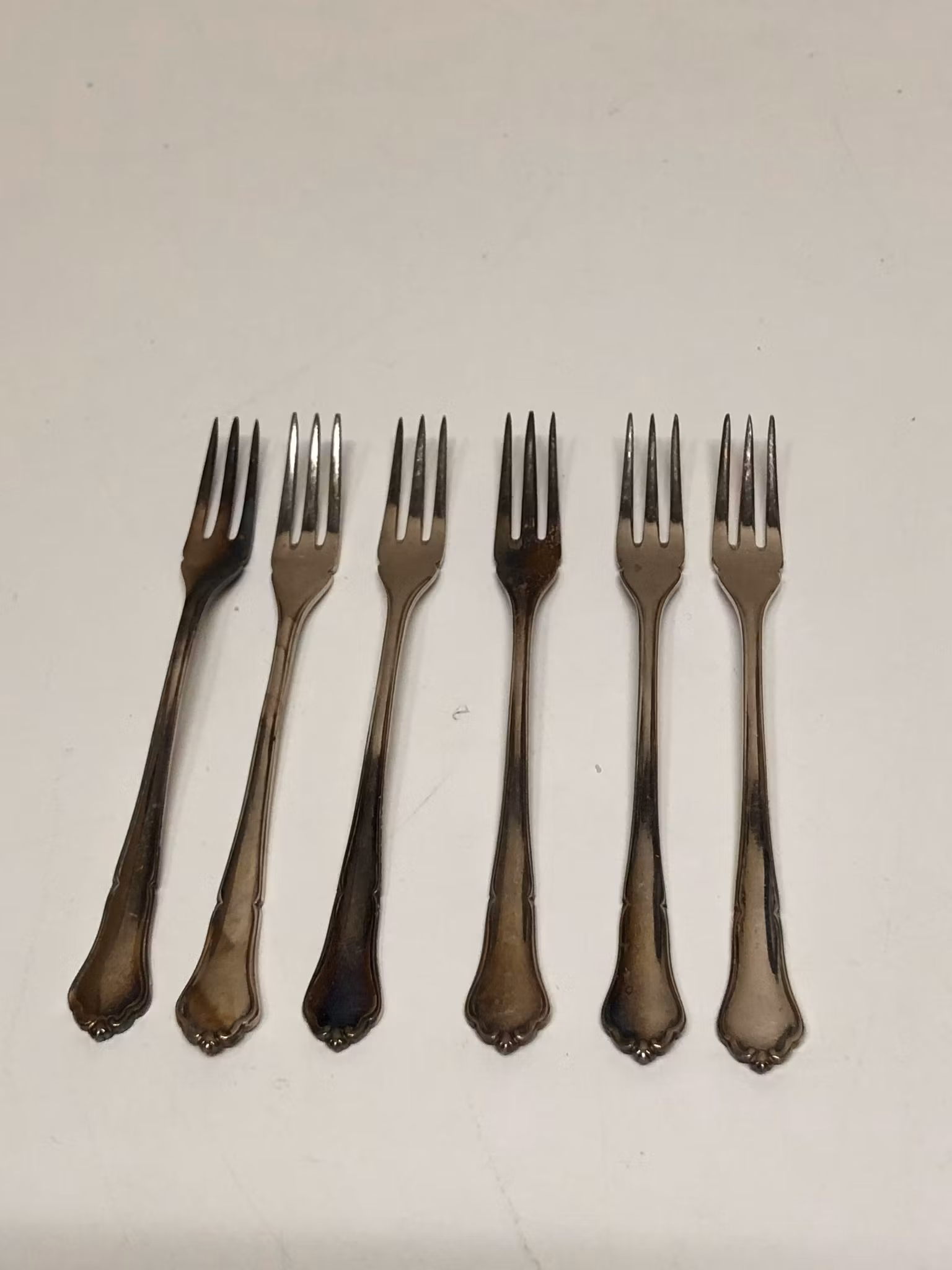 PLOCKGAFFLAR 6 st. nysilver, 1900-tal.