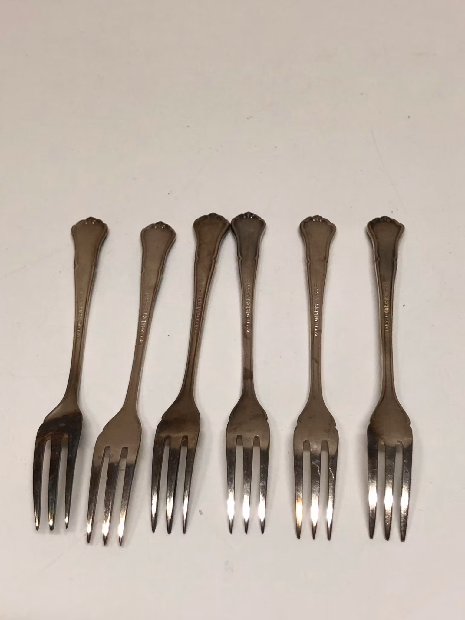 PLOCKGAFFLAR 6 st. nysilver, 1900-tal.