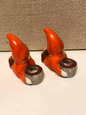 CANDLESTICKS, a pair, porcelain, Santa Claus, first half of 1900.