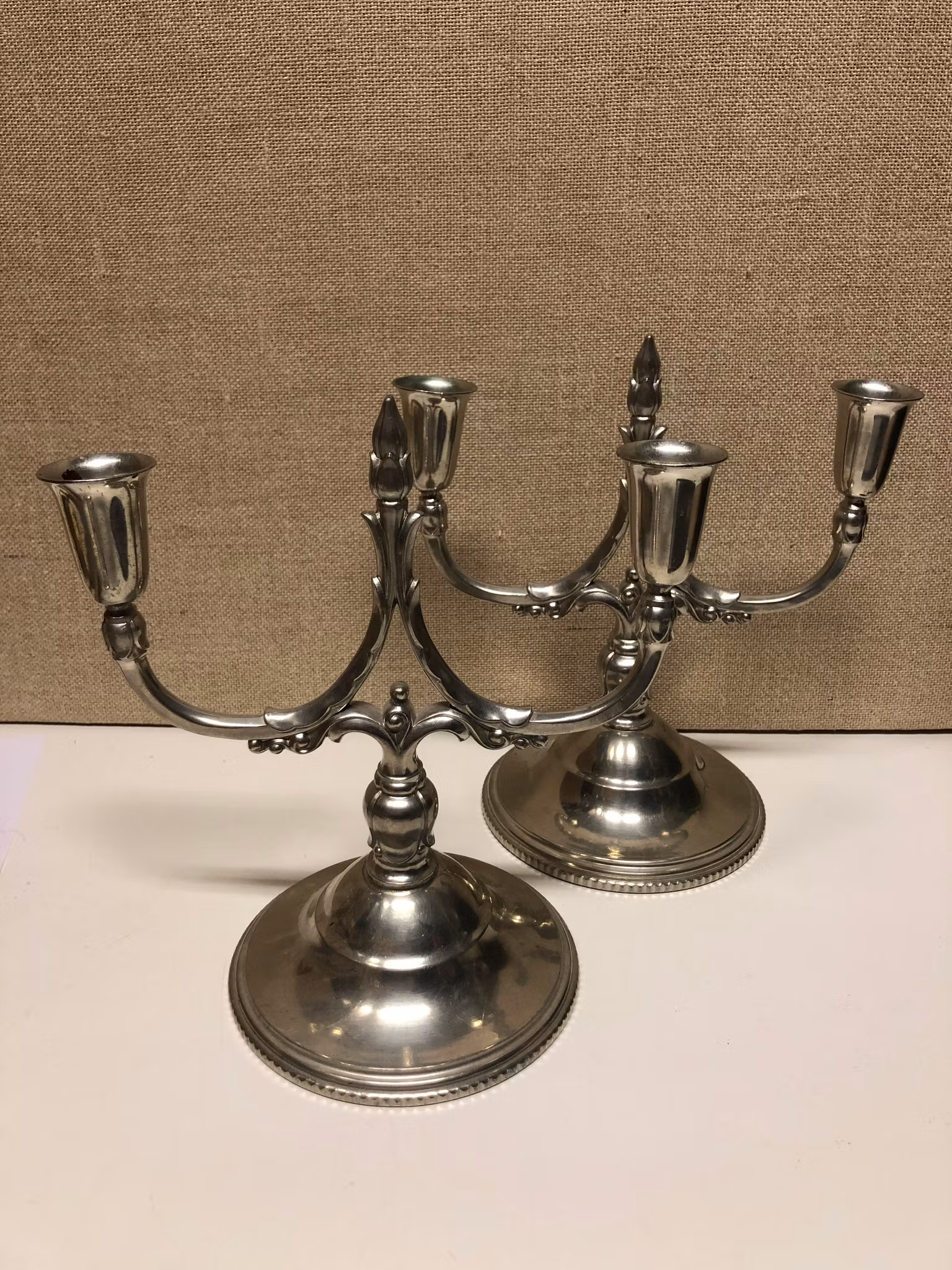 KANDELABRAR, ett par, tenn, Swedish Modern, Svenskt Tenn, B.H. Edlund, 1933.