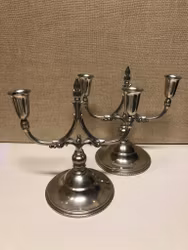 KANDELABRAR, ett par, tenn, Swedish Modern, Svenskt Tenn, B.H. Edlund, 1933.