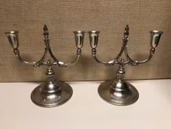 KANDELABRAR, ett par, tenn, Swedish Modern, Svenskt Tenn, B.H. Edlund, 1933.