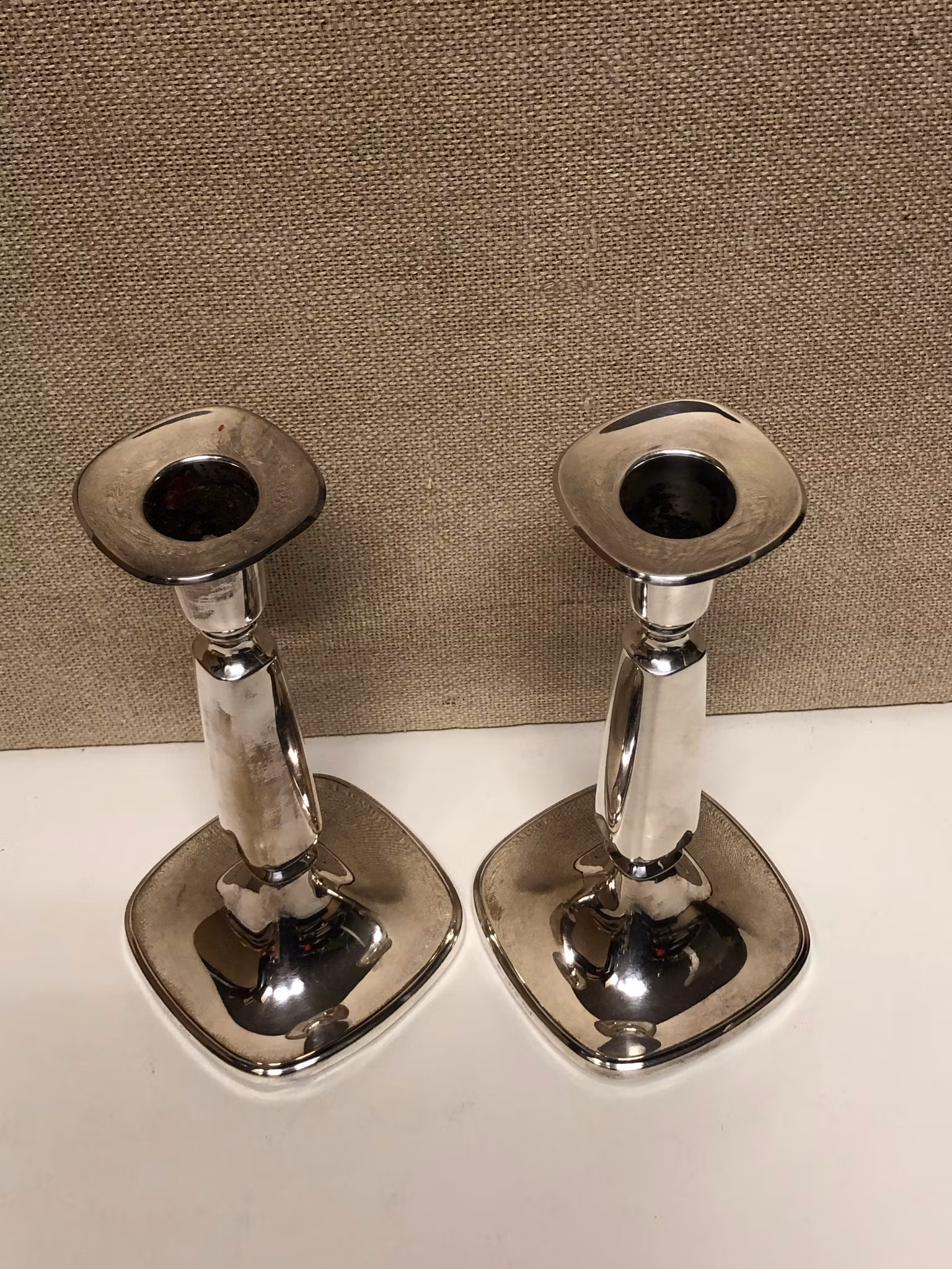 TORE ELDH. Ljusstakar, ett par, silver, 1966.