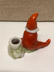 LJUSSTAKE, porslin, Jultomte, 1900-första hälft.