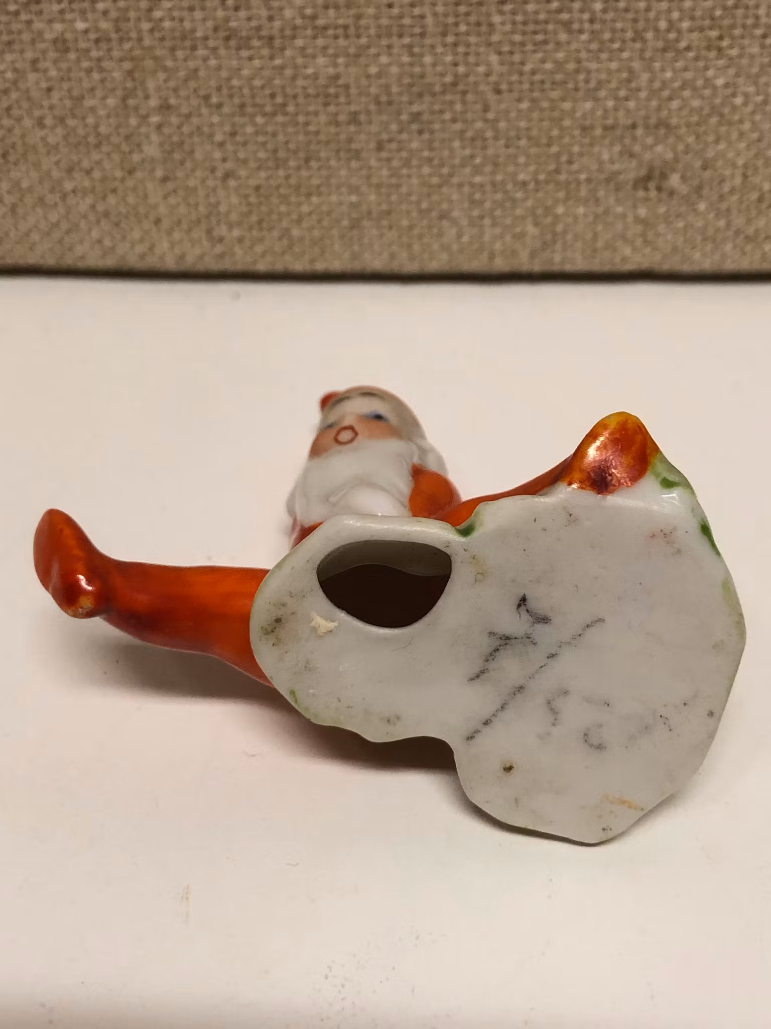 LJUSSTAKE, porslin, Jultomte, 1900-första hälft.