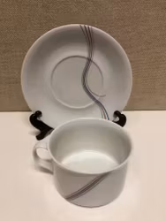 BERTIL VALLIEN. Teacup with saucer, porcelain, "Rainbow", Rörstrand.