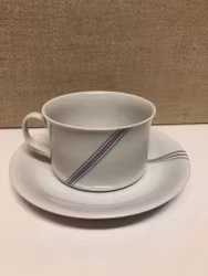BERTIL VALLIEN. Teacup with saucer, porcelain, "Rainbow", Rörstrand.