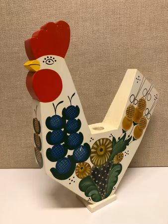 ANNA-B STORMATSPERS. Candlestick, wood, "Dalatupp", Insjön.