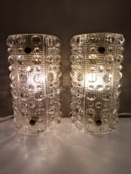 CARL FAGERLUND. Vägglampor ett par, glas/mässing, Orrefors.