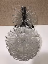 PLATES 8 pcs. pressed glass, 1900s.