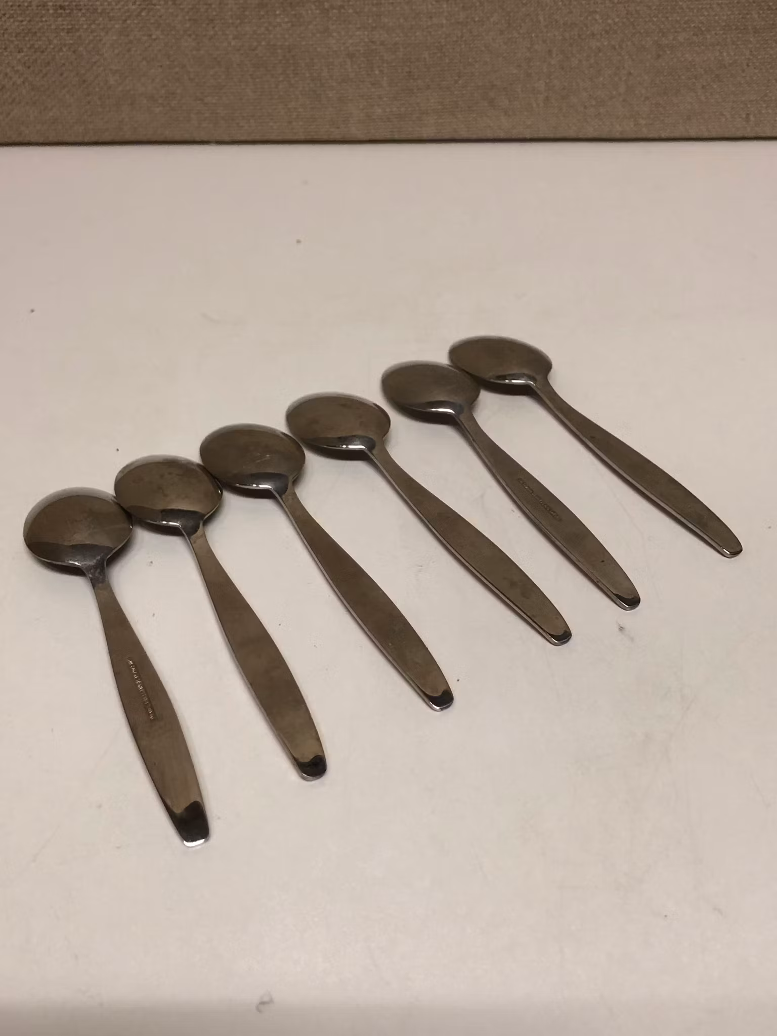 KAFFESKEDAR 6 st. rostfritt, "Guldi", Nils Johan, Sweden.