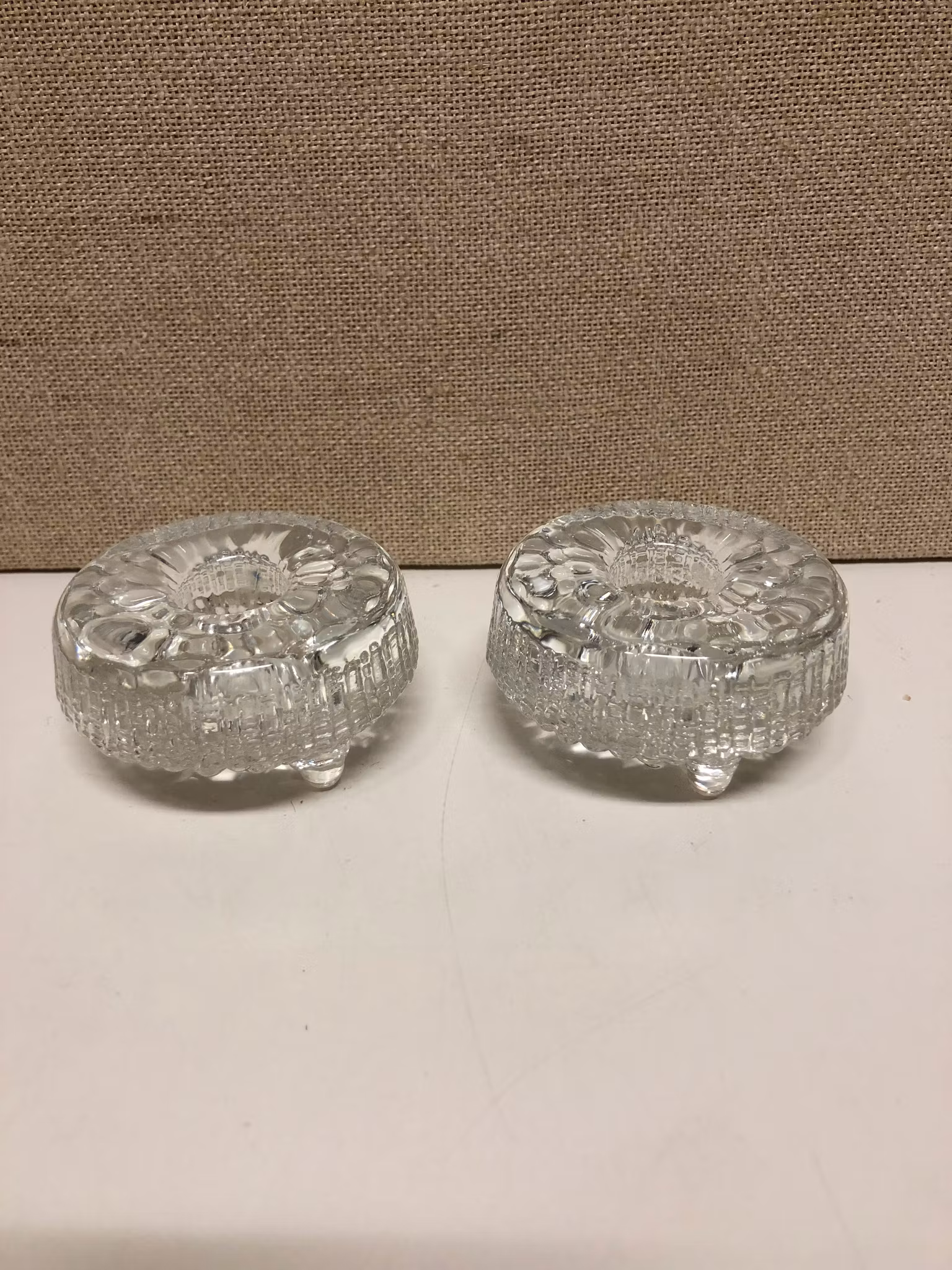 TAPIO WIRKKALA. Ljusstakar ett par, glas, "Ultima Thule", Iittala, Finland.