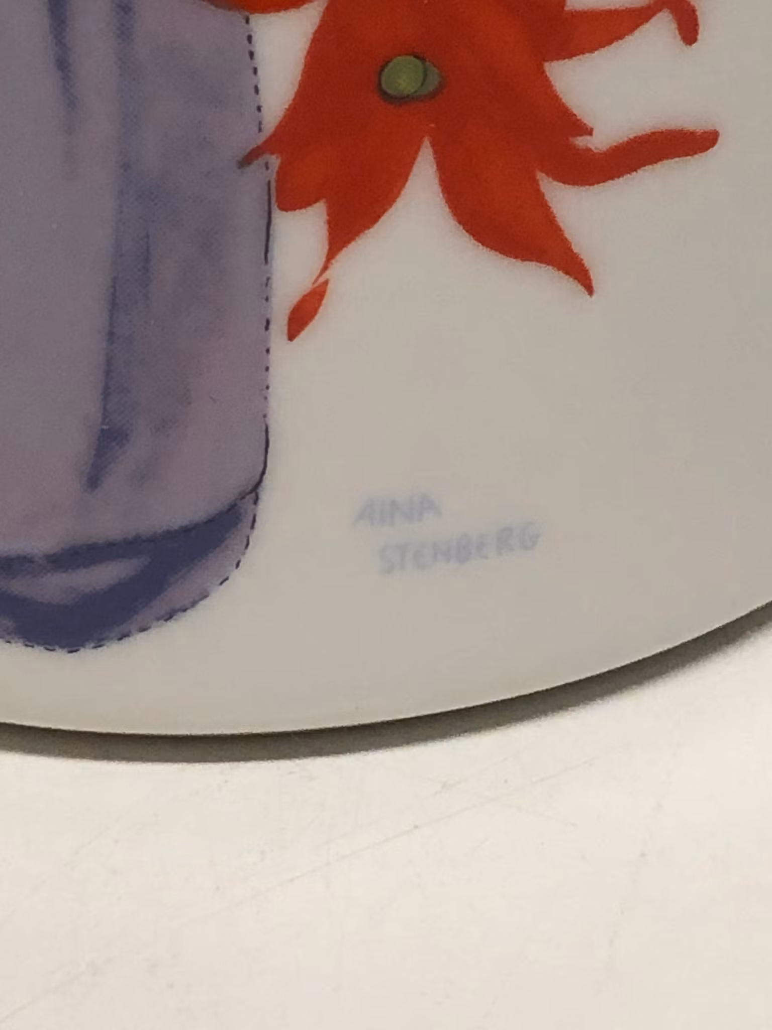 AINA STENBERG. Tillbringare, porslin, "Tomtejul", Rörstrand.