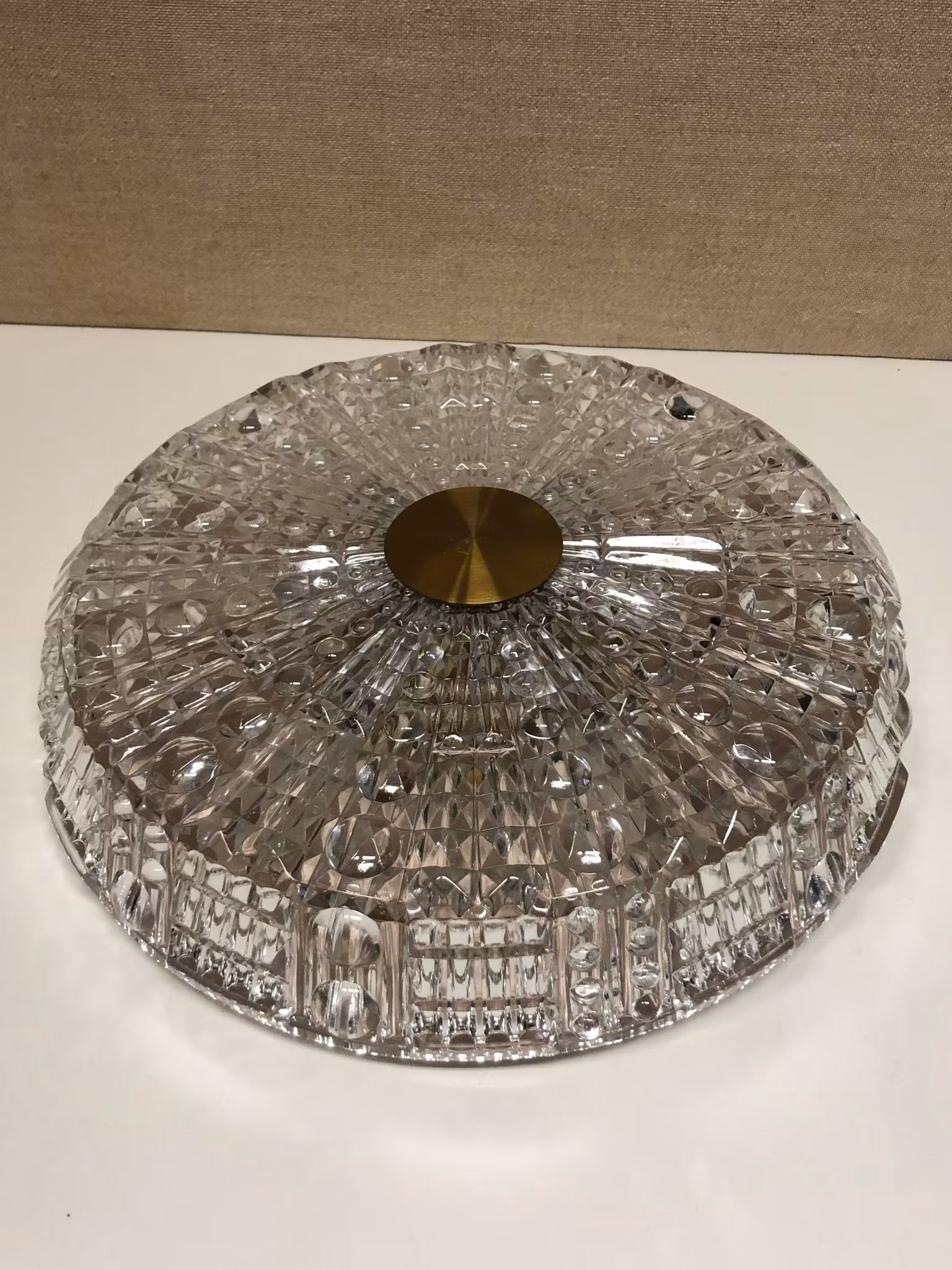 CARL FAGERLUND. Takplafond, glas/mässing, Orrefors. 60-70-tal