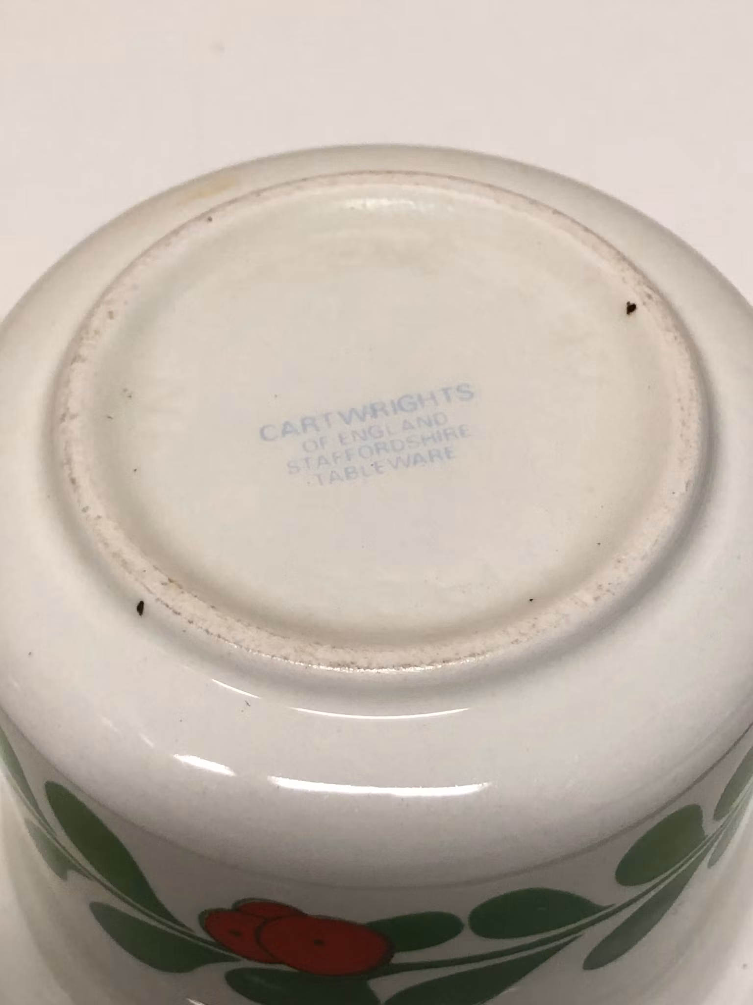 TEKOPP MED FAT, porslin, Cartwrights, Staffordshire, England, 1970-tal.