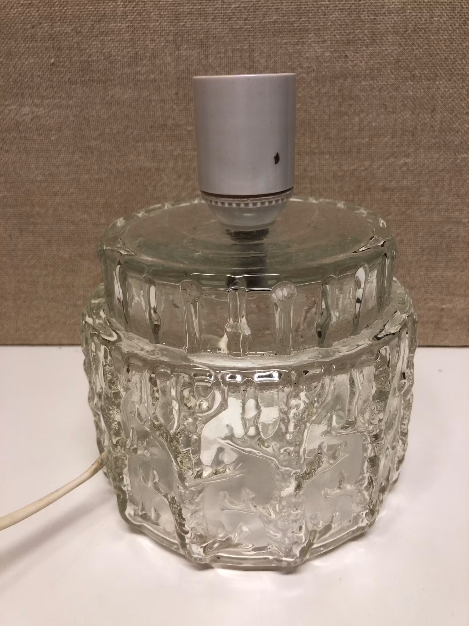 BORDSLAMPA, glas, 1960/70-tal.