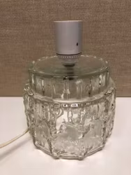 BORDSLAMPA, glas, 1960/70-tal.