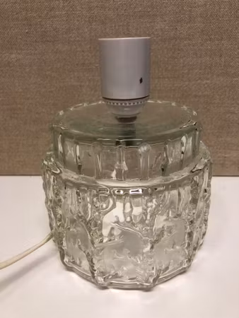 BORDSLAMPA, glas, 1960/70-tal.