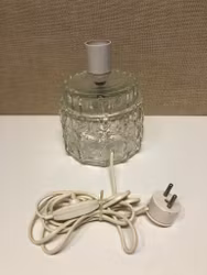 BORDSLAMPA, glas, 1960/70-tal.