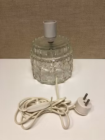 BORDSLAMPA, glas, 1960/70-tal.