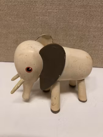 GUNNAR ANDER. Elephant, wood, mid-20th century.