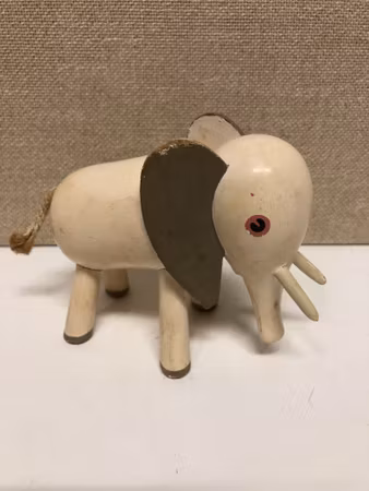 GUNNAR ANDER. Elephant, wood, mid-20th century.