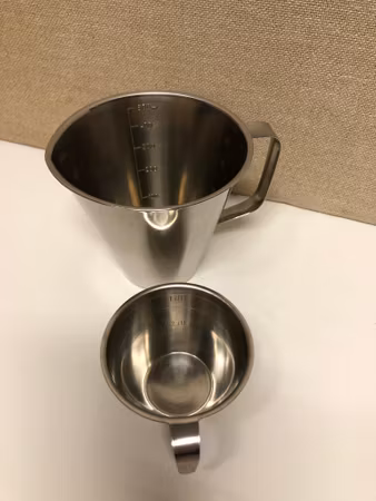 DIMENSIONS 2 pcs. metal, stainless, 1/2 L, 1 DL, Sweden.
