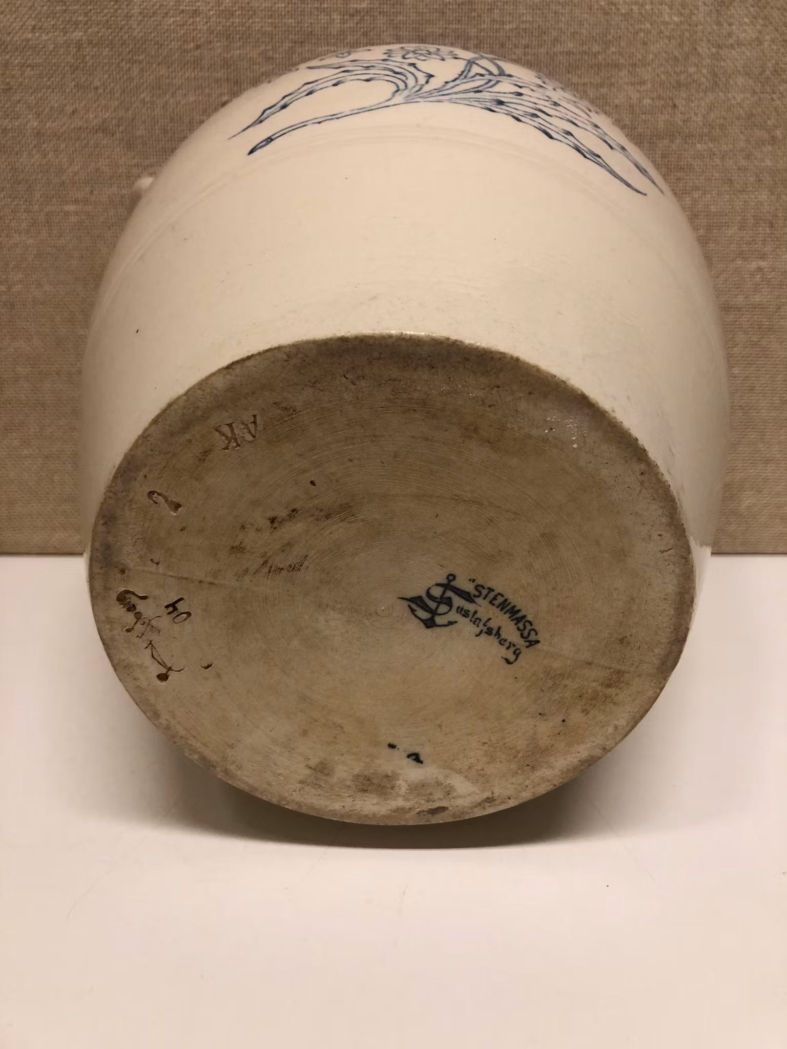 KRUKA, stenmassa, "Blå/Vit", Rörstrand, 1900-talets början.