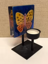 BRITTEN PÅÅG. Ljuslykta, glas/metall, Lindshammar, 2005.