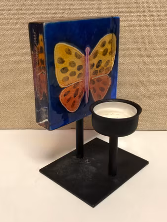 BRITTEN PÅÅG. Candlestick, glass/metal, Lindshammar, 2005.