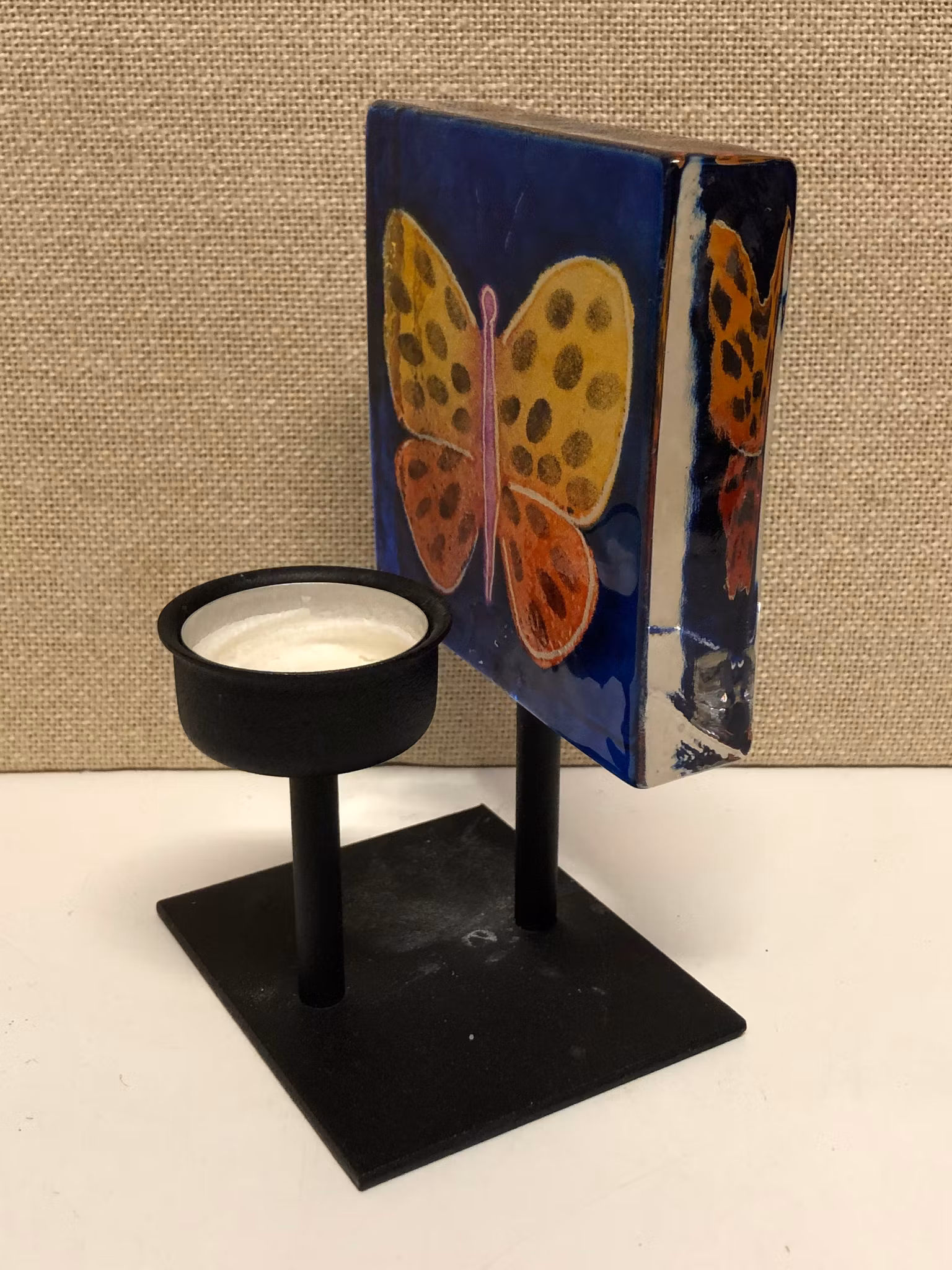 BRITTEN PÅÅG. Ljuslykta, glas/metall, Lindshammar, 2005.