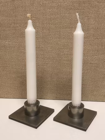 CANDLESTICKS, a pair, tin, Art Deco, Guldsmeds aktiebolaget, Stockholm, 1938